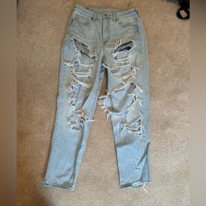 American Eagle Outfitters Light Blue Ripped Skinny Jeans